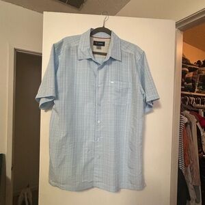 Light Blue Checkered Men's Casual Shirt